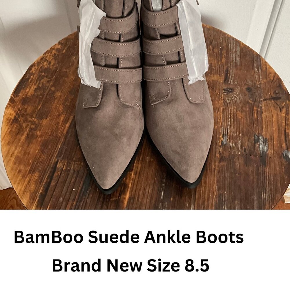 BamBoo Suede Ankle Boots Brand New Size 8.5